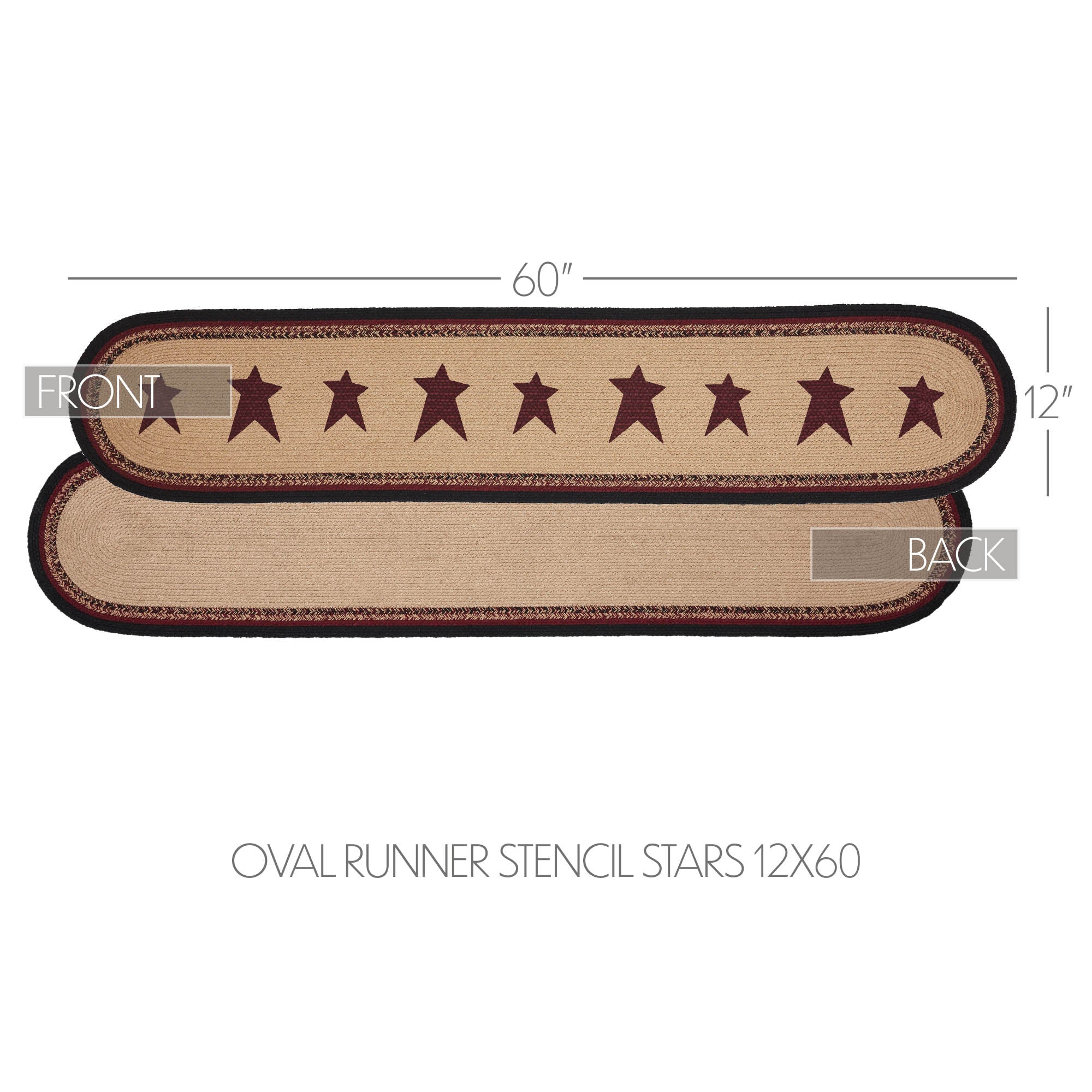 Connell Oval Runner Stencil Stars 12x60