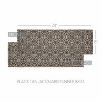 Custom House Black Tan Jacquard Runner 8x24