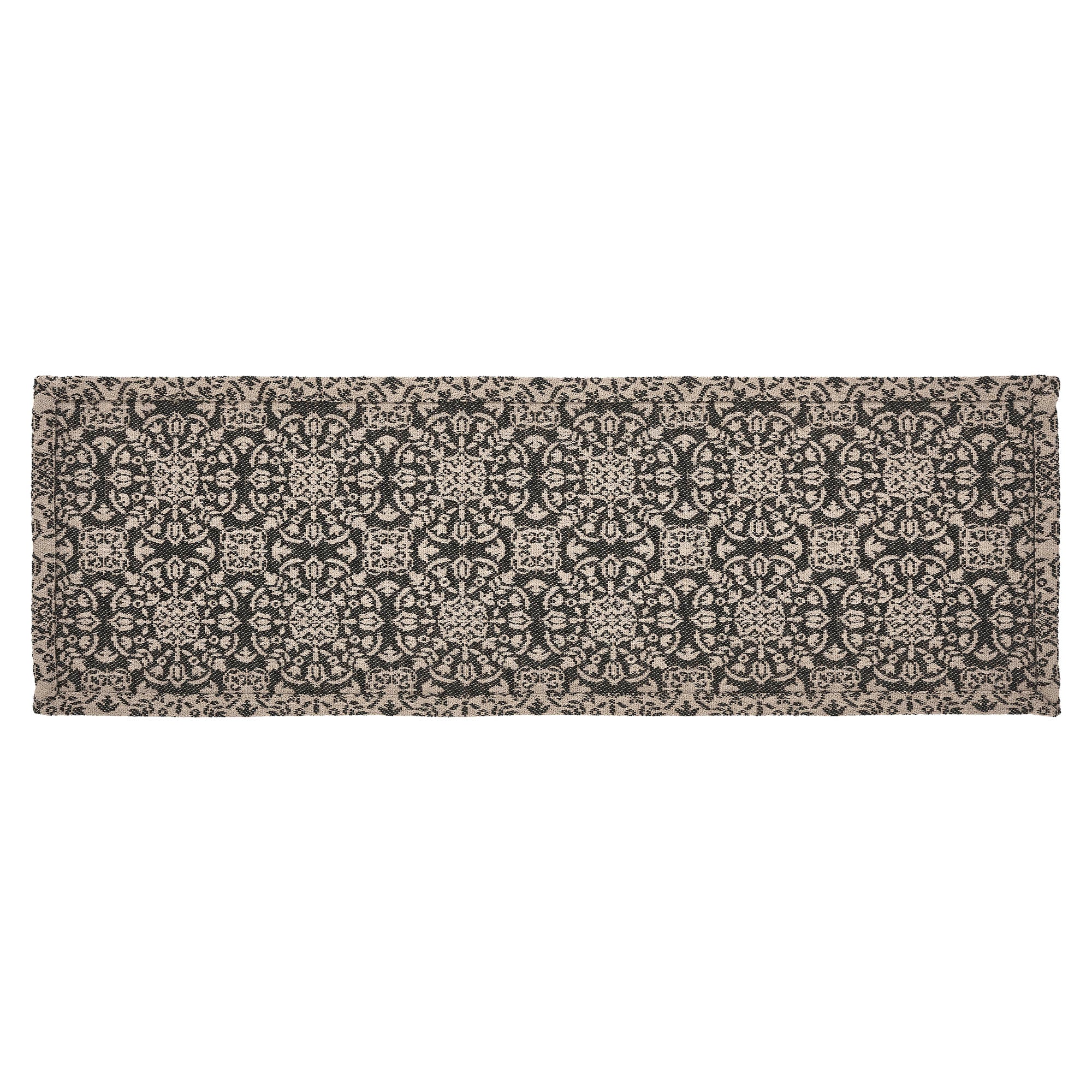 Custom House Black Tan Jacquard Runner 8x24