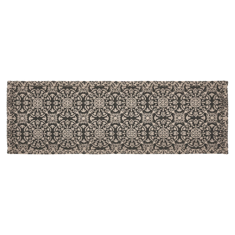 Custom House Black Tan Jacquard Runner 8x24