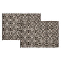 Custom House Black Tan Jacquard Placemat Set of 2 13x19