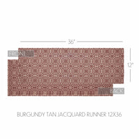 Custom House Burgundy Tan Jacquard Runner 12x36