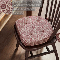 Custom House Burgundy Tan Jacquard Chair Pad 16.5x18