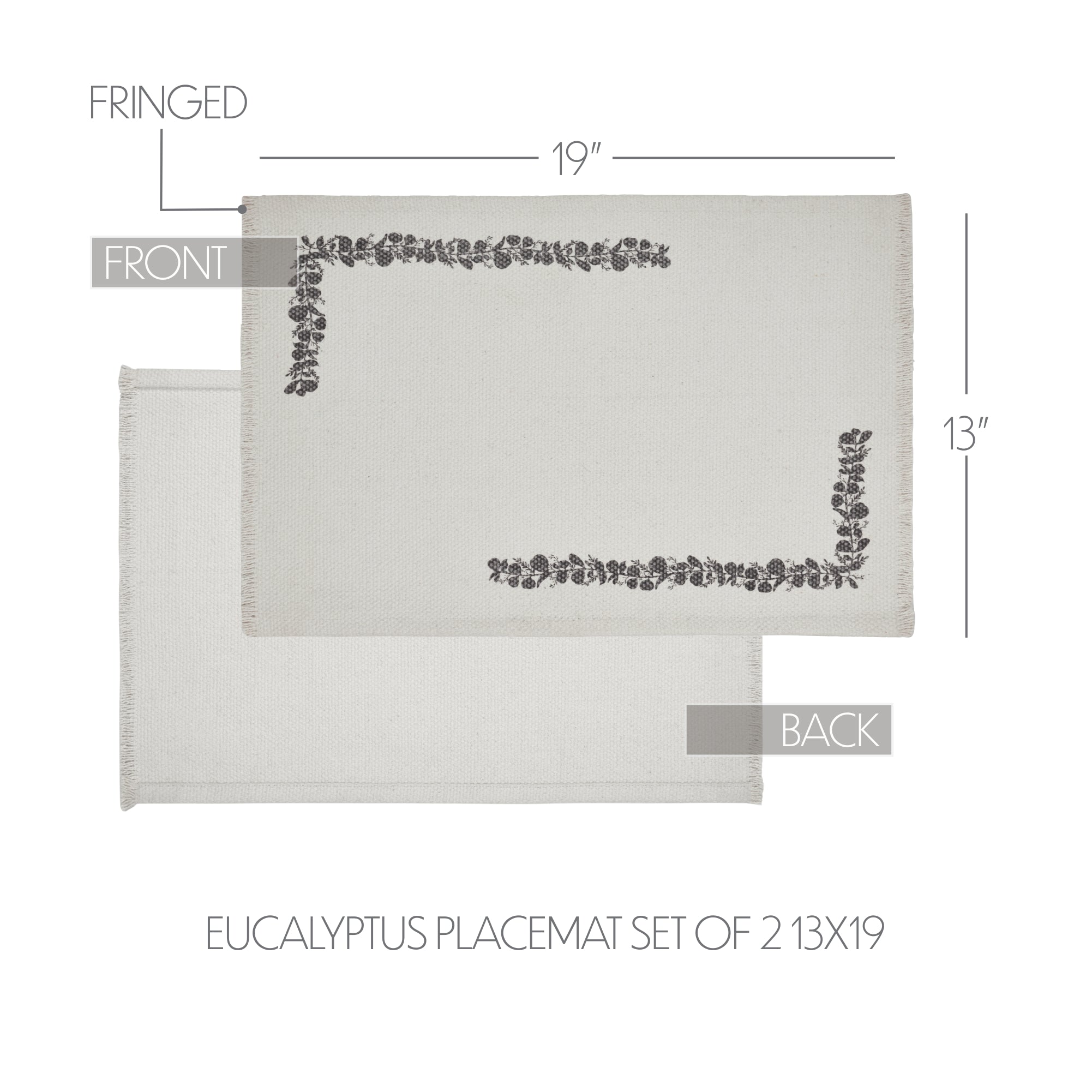 Finders Keepers Eucalyptus Placemat Set of 2 13x19