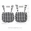 Annie Black White Ruffled Check Farmhouse Country Chair Pad 15.5x17 - VHC Brands