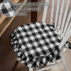 Annie Buffalo Check Black Ruffled Chair Pad 16.5x18
