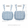 Annie Blue White Ruffled Check Farmhouse Country Chair Pad 15.5x17 - VHC Brands