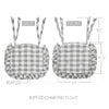Annie Grey White Ruffled Check Farmhouse Country Chair Pad 15.5x17 - VHC Brands