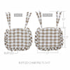 Annie Portabella Tan Ruffled Check Farmhouse Chic Chair Pad 15.5x17 - VHC Brands