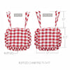 Annie Red White Ruffled Check Farmhouse Country Chair Pad 15.5x17 - VHC Brands
