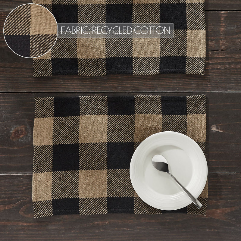 Black Check Placemat Set of 2 13x19