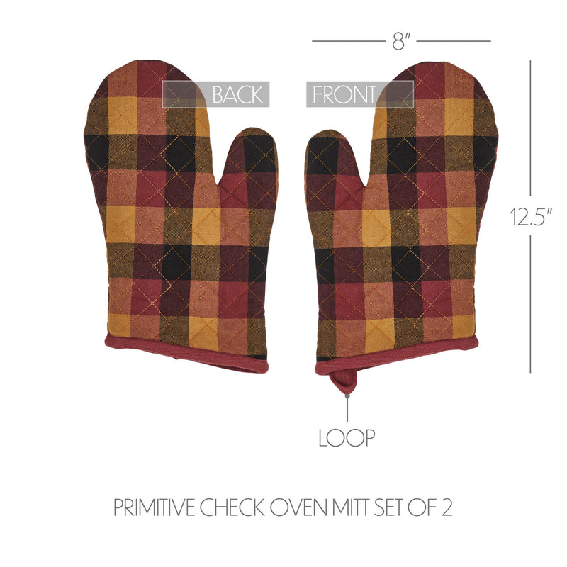 Heritage Farms Primitive Check Oven Mitt Set of 2