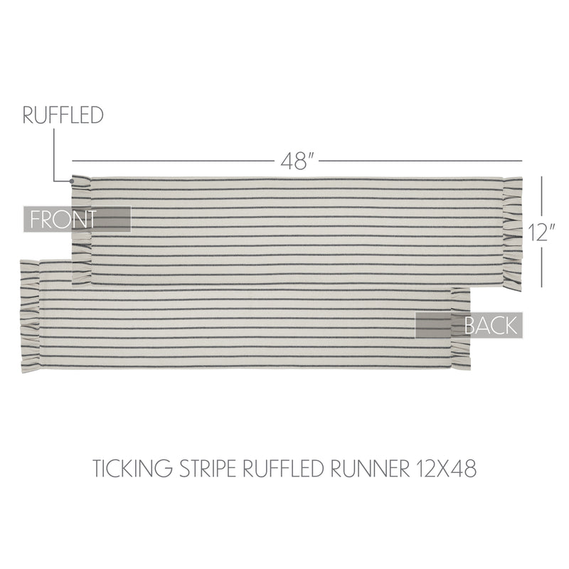 Kaila Ticking Stripe Ruffled Runner 12x48