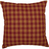 Burgundy Check Fabric Pillow 16x16