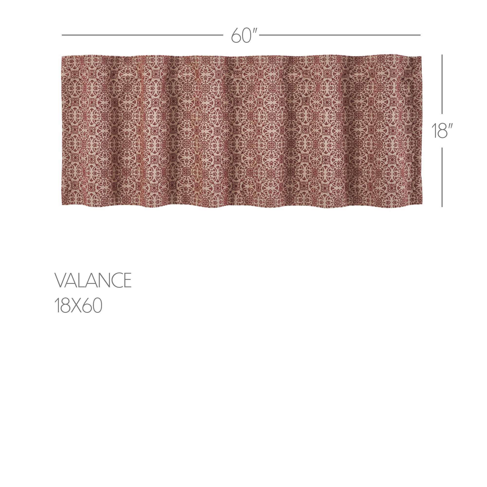 Custom House Burgundy Tan Jacquard Valance 18x60