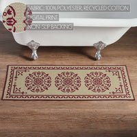 Custom House Burgundy Tan Jacquard Polyester Bathmat 17x48