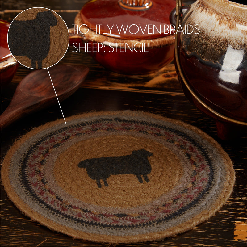 Heritage Farms Sheep Jute Trivet 8 **BACKORDERED UNTIL APRIL 2025**