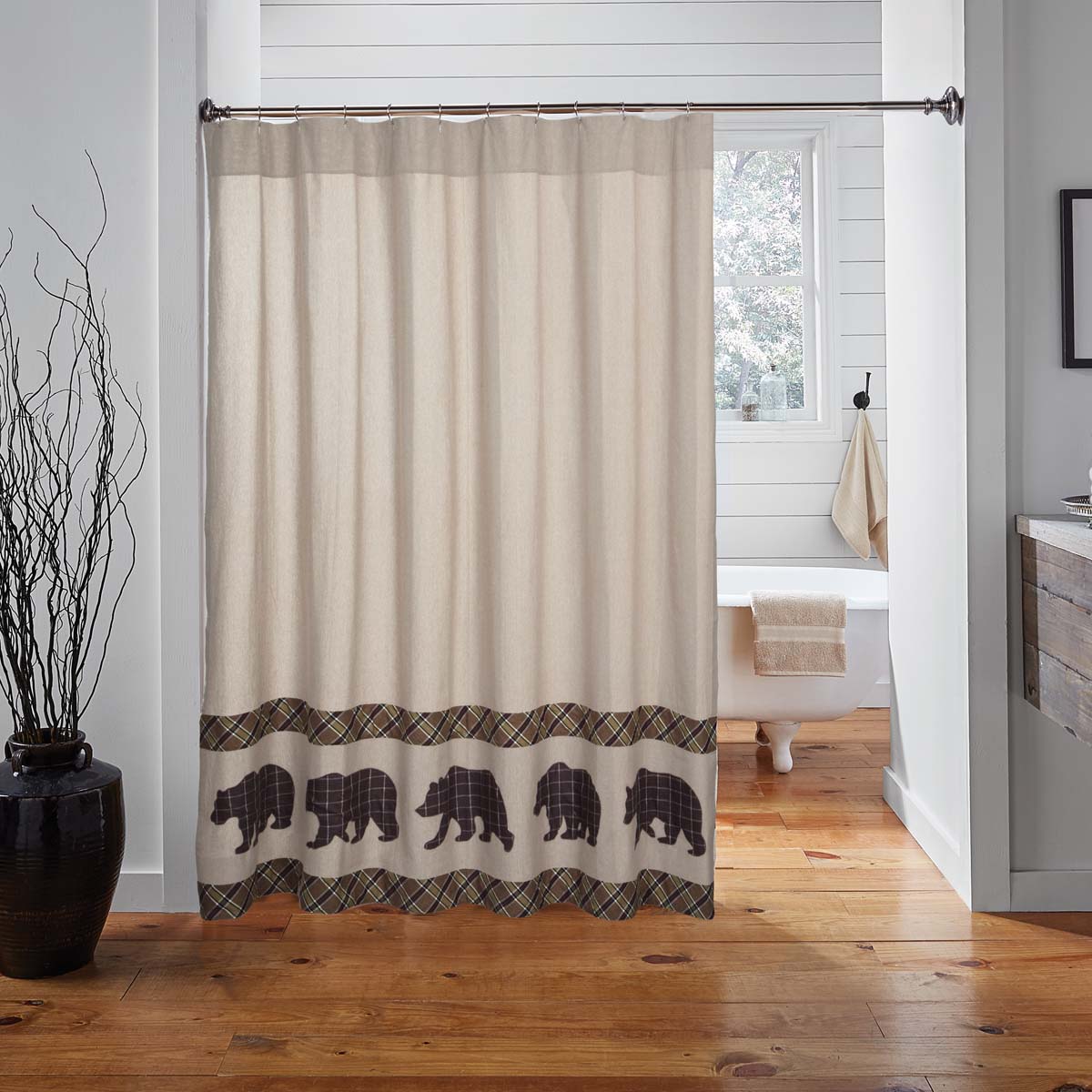 Wyatt Bear Shower Curtain 72x72 Beth s Country Primitive Home Decor
