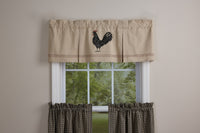 HEN PECKED LINED PLEATED VALANCE ROOSTER 45X15"
