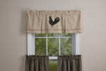 HEN PECKED LINED PLEATED VALANCE ROOSTER 45X15"