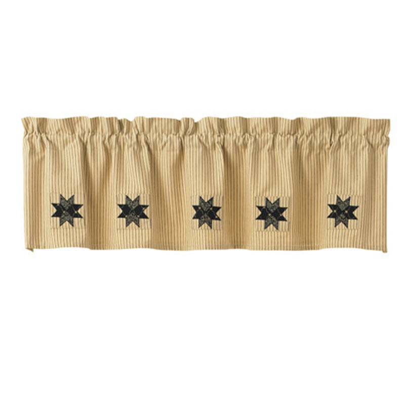 CARRINGTON LINED TICKING PATCH VALANCE 60X14"