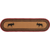 Cumberland Stenciled Moose Jute Runner Oval 13x48