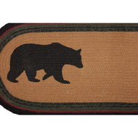 Wyatt Stenciled Bear Jute Runner Oval 13x36