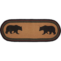 Wyatt Stenciled Bear Jute Runner Oval 13x36