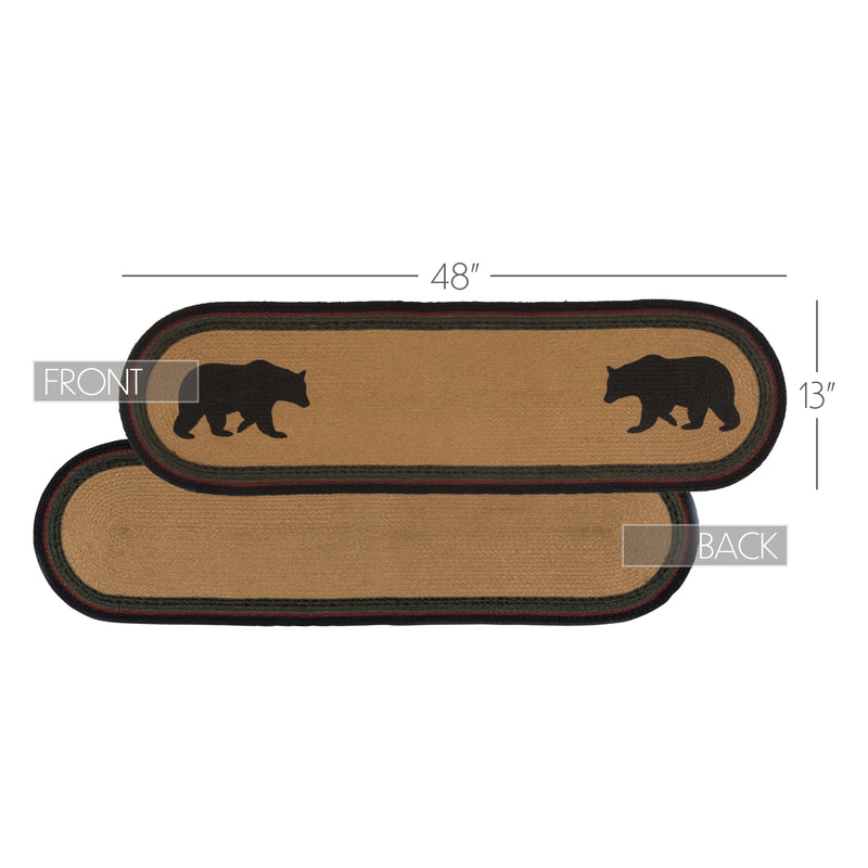 Wyatt Stenciled Bear Jute Runner Oval 13x48