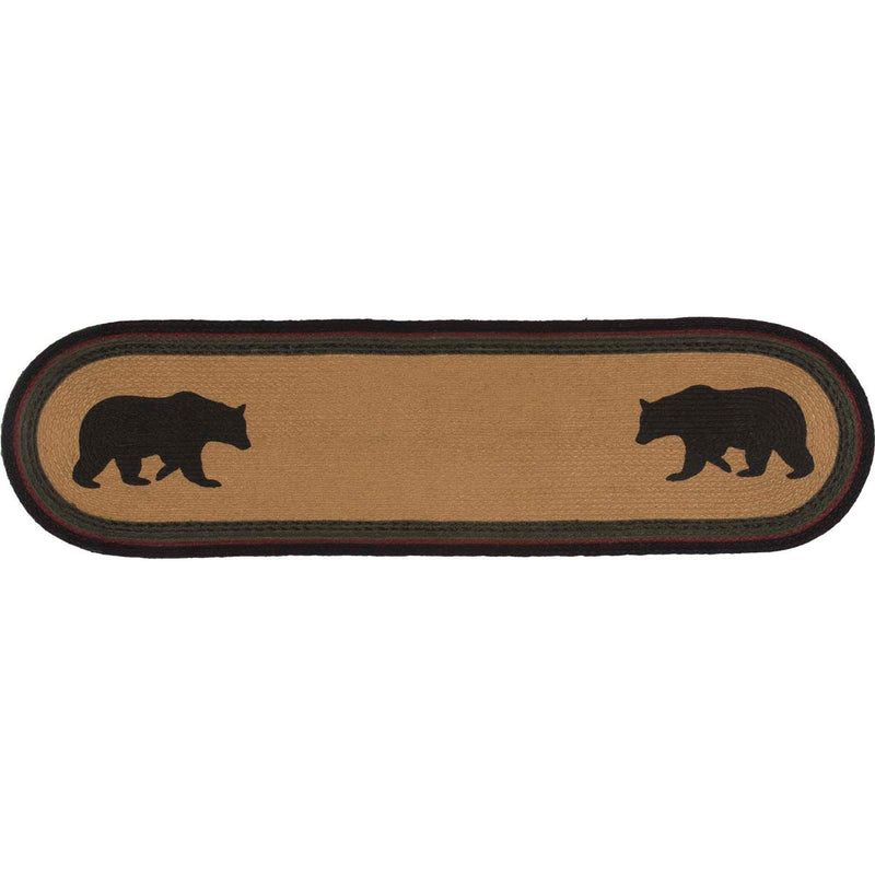 Wyatt Stenciled Bear Jute Runner Oval 13x48