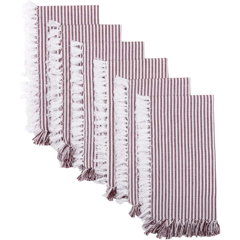 Ashton Burgundy Napkin Set of 6 18x18