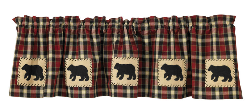 CONCORD BEAR LINED APPLIQUE VALANCE 60X14"