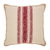 Yuletide Burlap Red Stripe Pillow 18x18