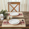 Yuletide Burlap Red Stripe Placemat Set of 6 13x19