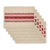 Yuletide Burlap Red Stripe Placemat Set of 6 13x19