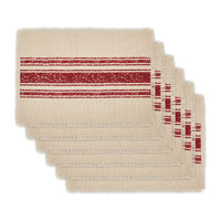 Yuletide Burlap Red Stripe Placemat Set of 6 13x19