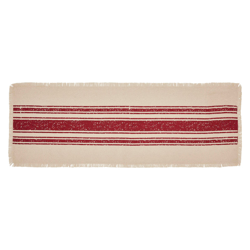 Yuletide Burlap Red Stripe Runner 12x36