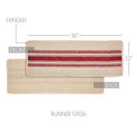 Yuletide Burlap Red Stripe Runner 12x36