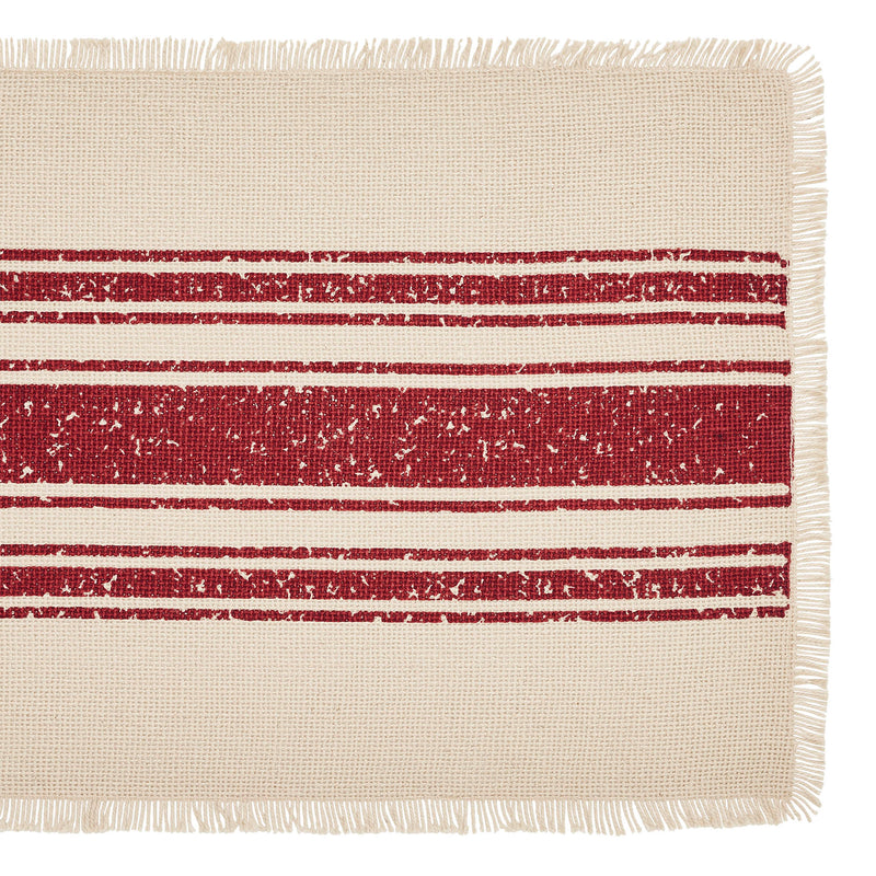 Yuletide Burlap Red Stripe Runner 12x36