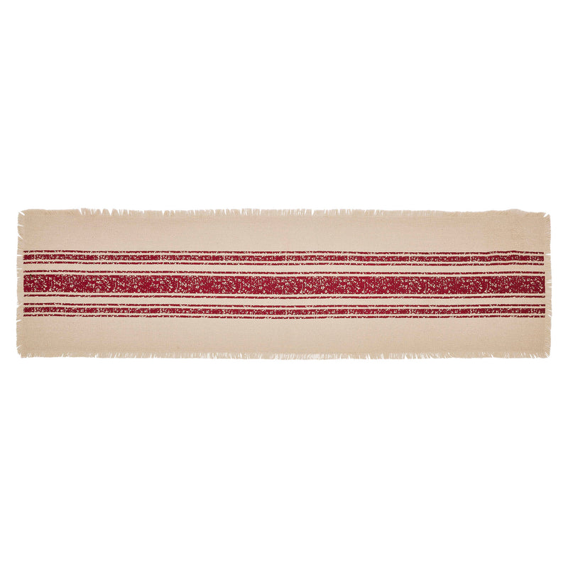 Yuletide Burlap Red Stripe Runner 12x48