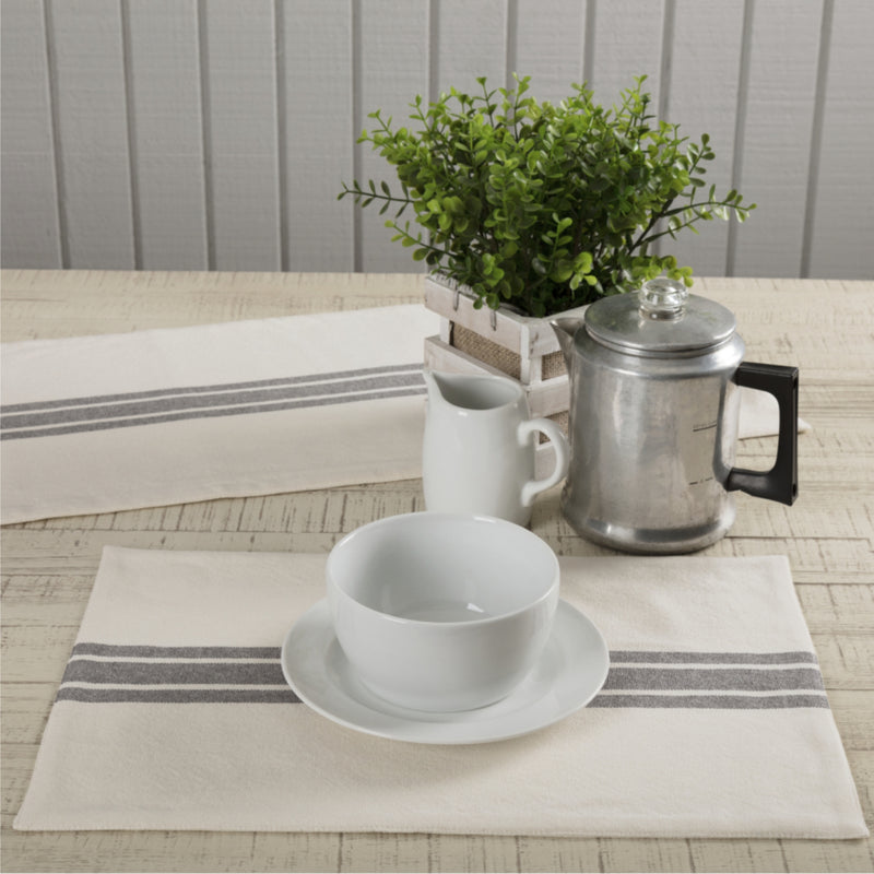Market Place Gray Placemat Set of 4 18Lx12W