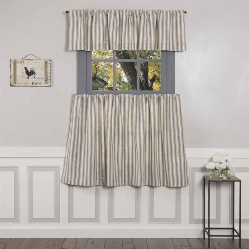Market Place Gray Ticking Stripe Tier Set of 2 36Lx36W