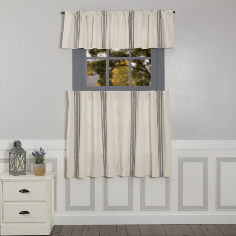 Market Place Gray Grain Sack Stripe Tier Set of 2 36Lx36W