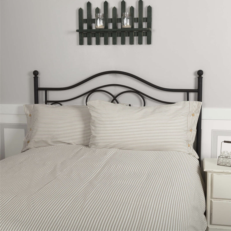 Farmhouse Ticking Taupe King Sham 37Lx21W