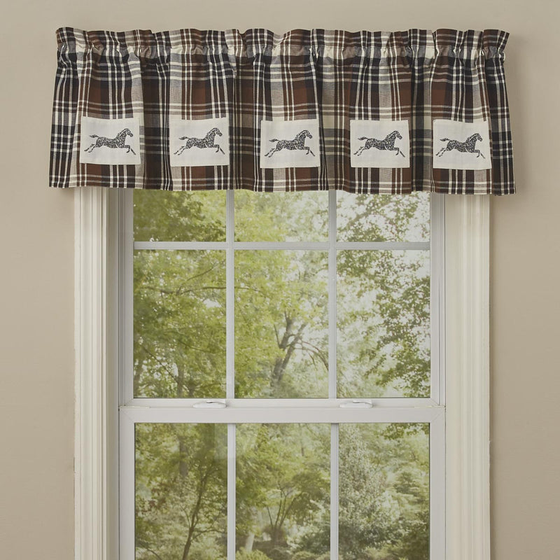 DERBY HORSE PATCH LINED VALANCE 60X14"