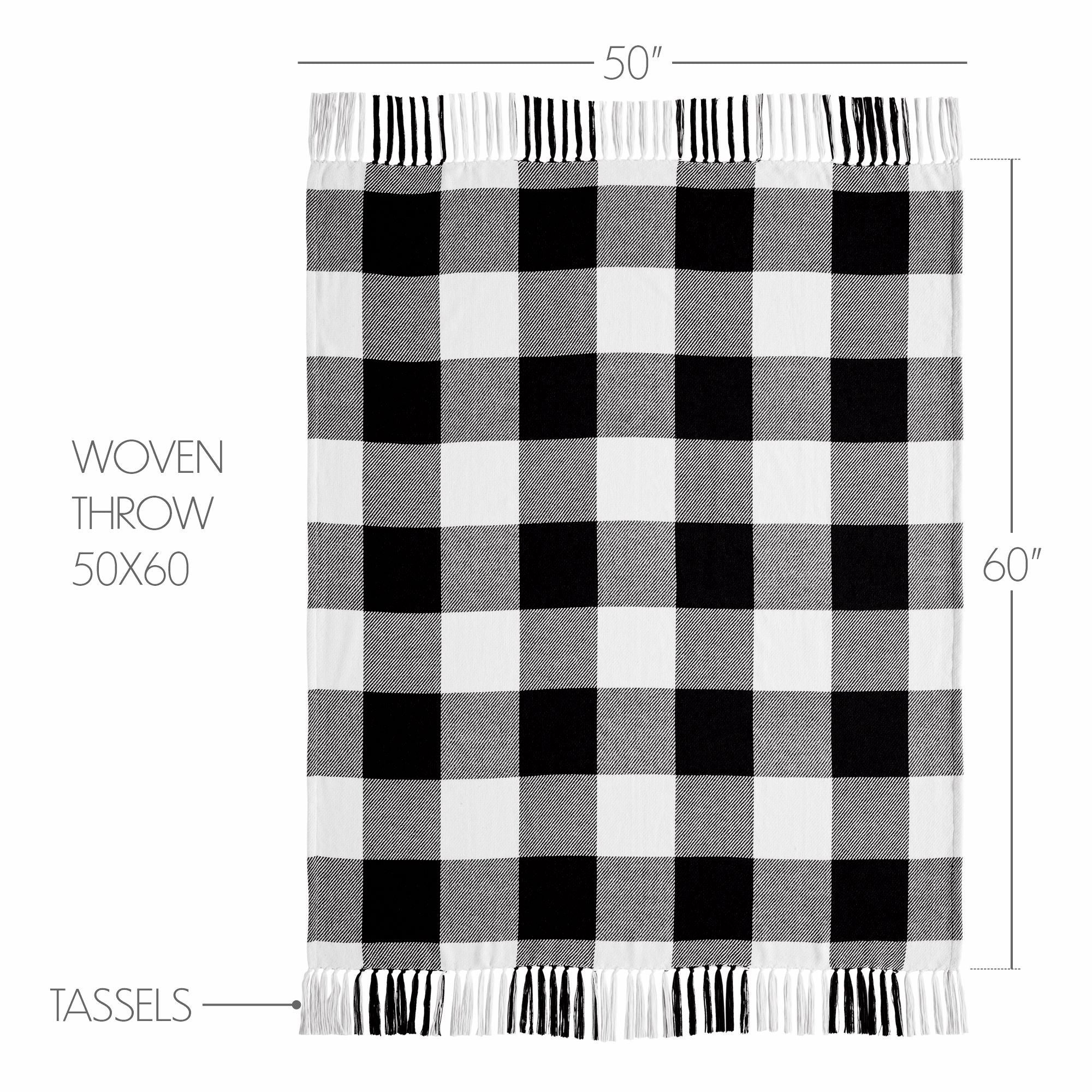 Annie Buffalo Check Black Woven Throw 50x60 **BACKORDERED UNTIL JULY 2025**