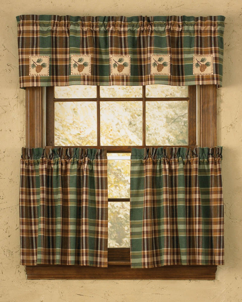 PINECONE PATCH LINED VALANCE 60X14"