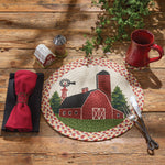 BARN PRINTED BRAIDED PLACEMAT 15" DIA