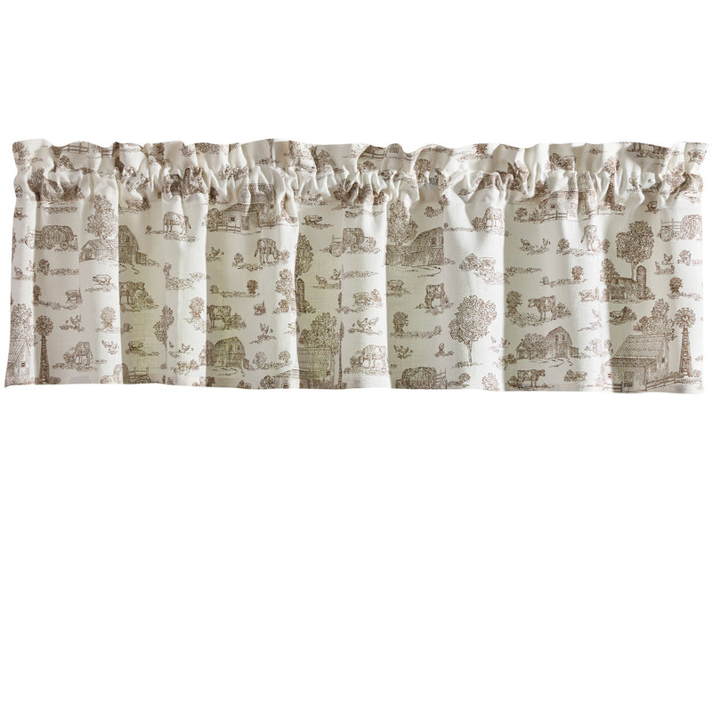 DOWN ON THE FARM TOILE VALANCE 14" L