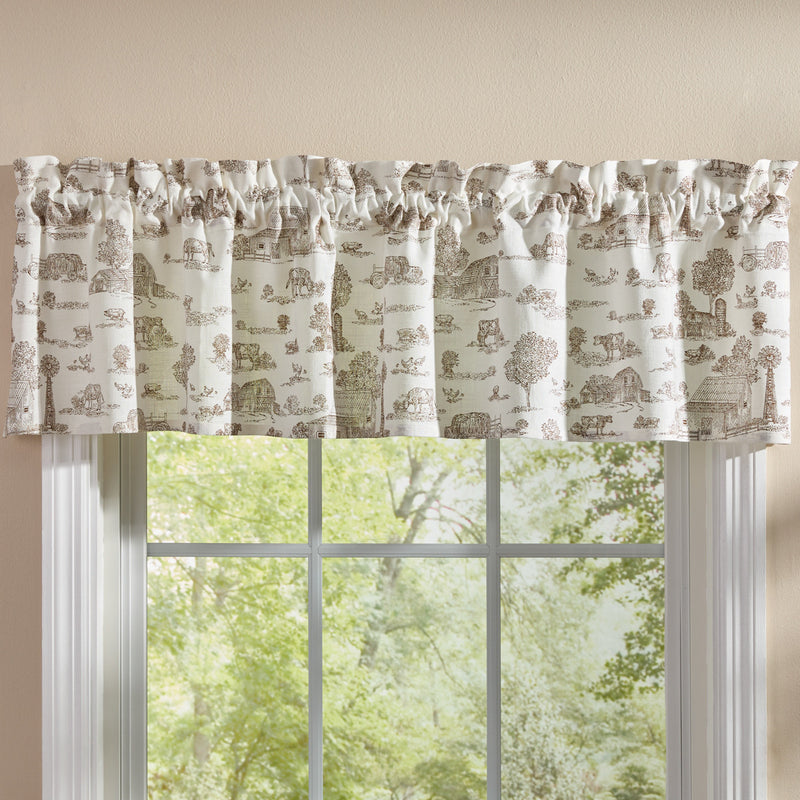 DOWN ON THE FARM TOILE VALANCE 14" L